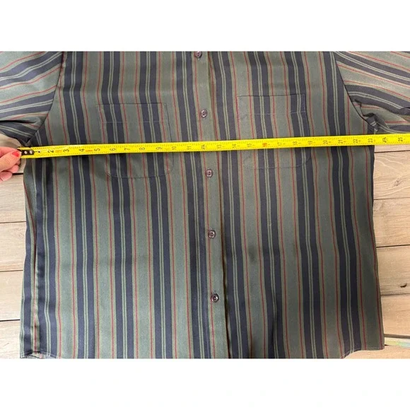 NWT Pendleton Womens Striped Button Down Shirt Size 12 Green Blue‎ Burgundy Poly - Picture 6 of 11